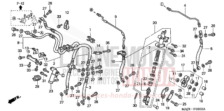 SECOND MASTER CYLINDER (ST1100A) for Pan-European ABS CANDY GRACEFUL RED-U (R151) from 2000